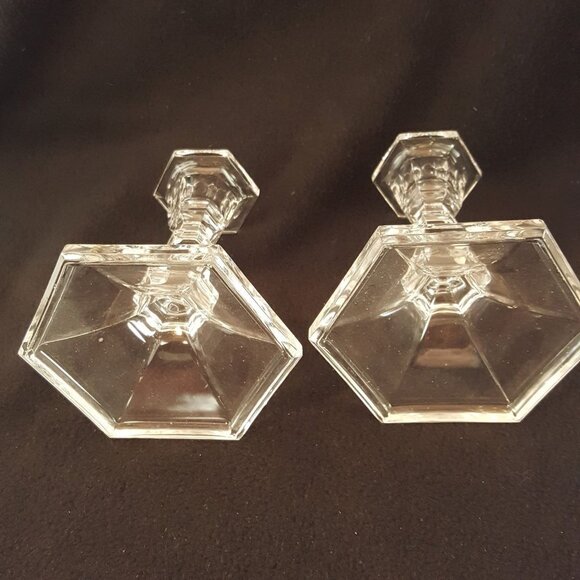 Vintage Lenox Decor Crystal Candlesticks One Pair 5.5” Made In USA Original Box - Picture 4 of 6